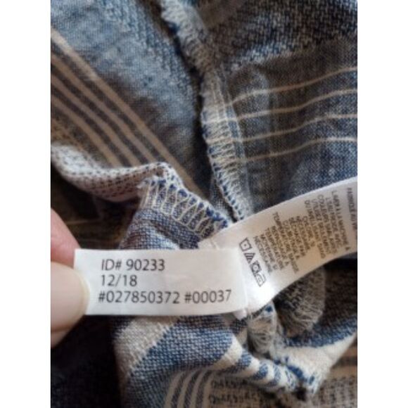 Express Women's Size Petite Small Chambray Linen Blend Wrap Mini Dress - Picture 7 of 7